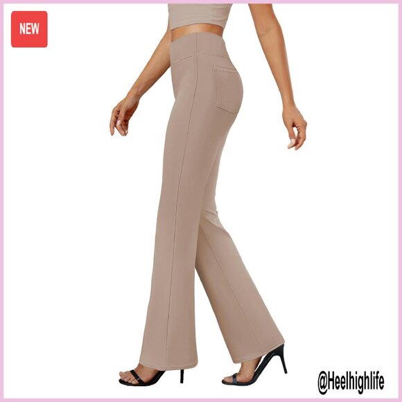 Stretchy Bootcut Dress Pants High Waist Work Office Slacks